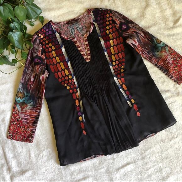 Anthro Rana Gill Spectral Embroidered Blouse - Picture 2 of 5